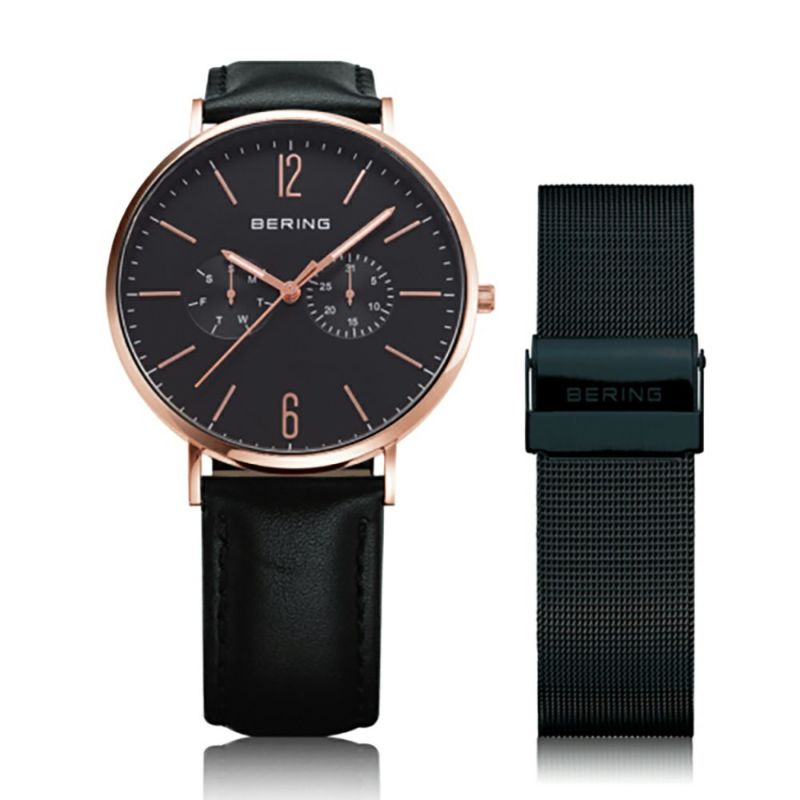 BERING Unisex Changes Black×RoseGold 14240-166（ベーリング ユニセックス腕時計 チェンジズ ブラック×ローズゴールド）