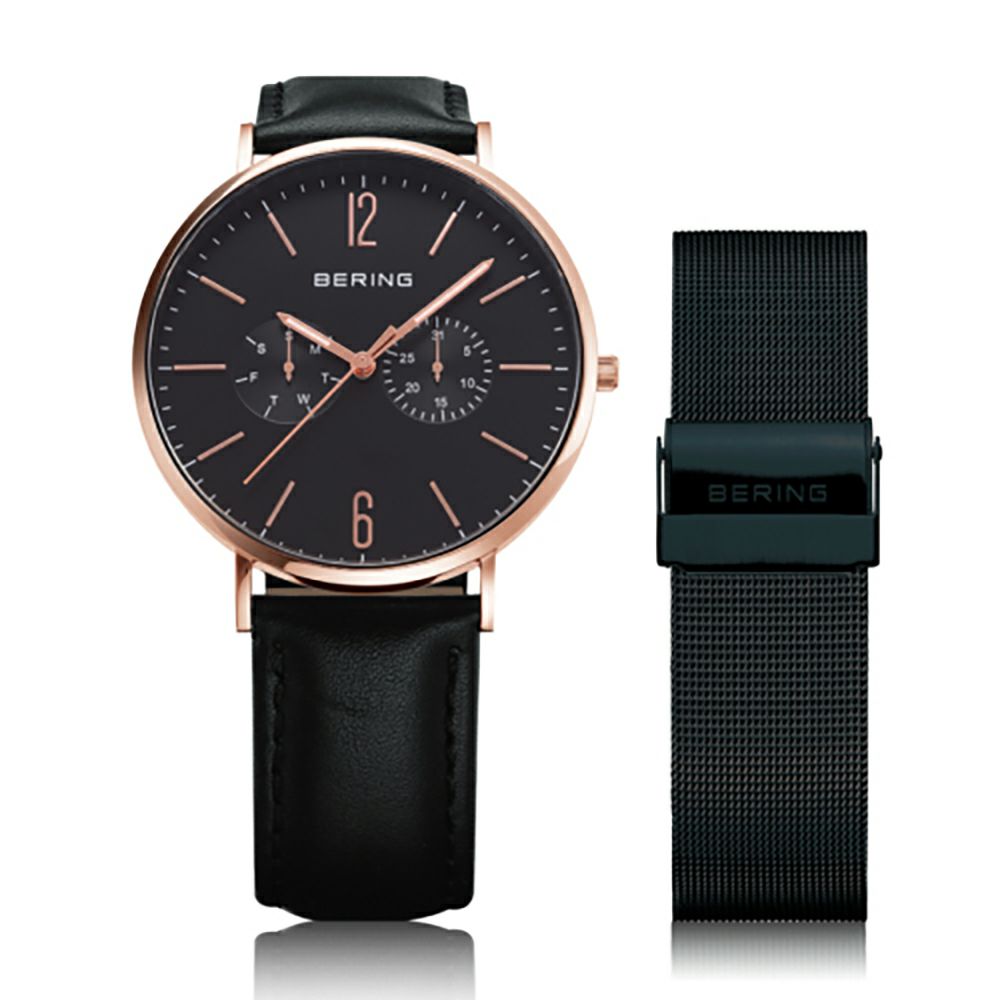 BERING Unisex Changes Black×RoseGold 14240-166（ベーリング ユニセックス腕時計 チェンジズ ブラック×ローズゴールド）