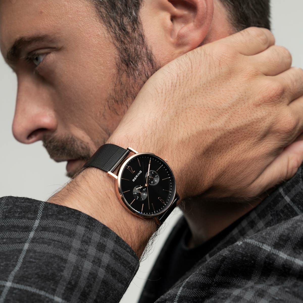 BERING Unisex Changes Black×RoseGold 14240-166（ベーリング ユニセックス腕時計 チェンジズ ブラック×ローズゴールド）