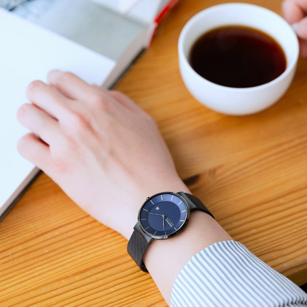 BERING Unisex Scandinavian Solar Blue×Black 14639-227