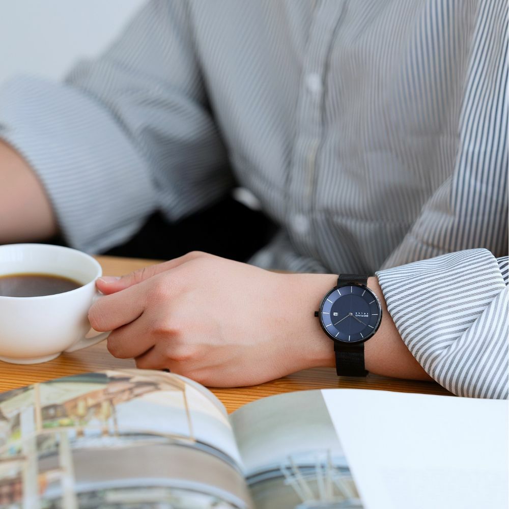 BERING Unisex Scandinavian Solar Blue×Black 14639-227