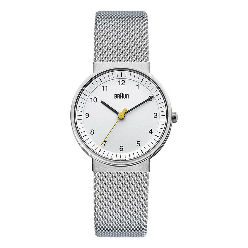 BRAUN WATCH WHITE×SILVER MESH BN0031WHSLMHL