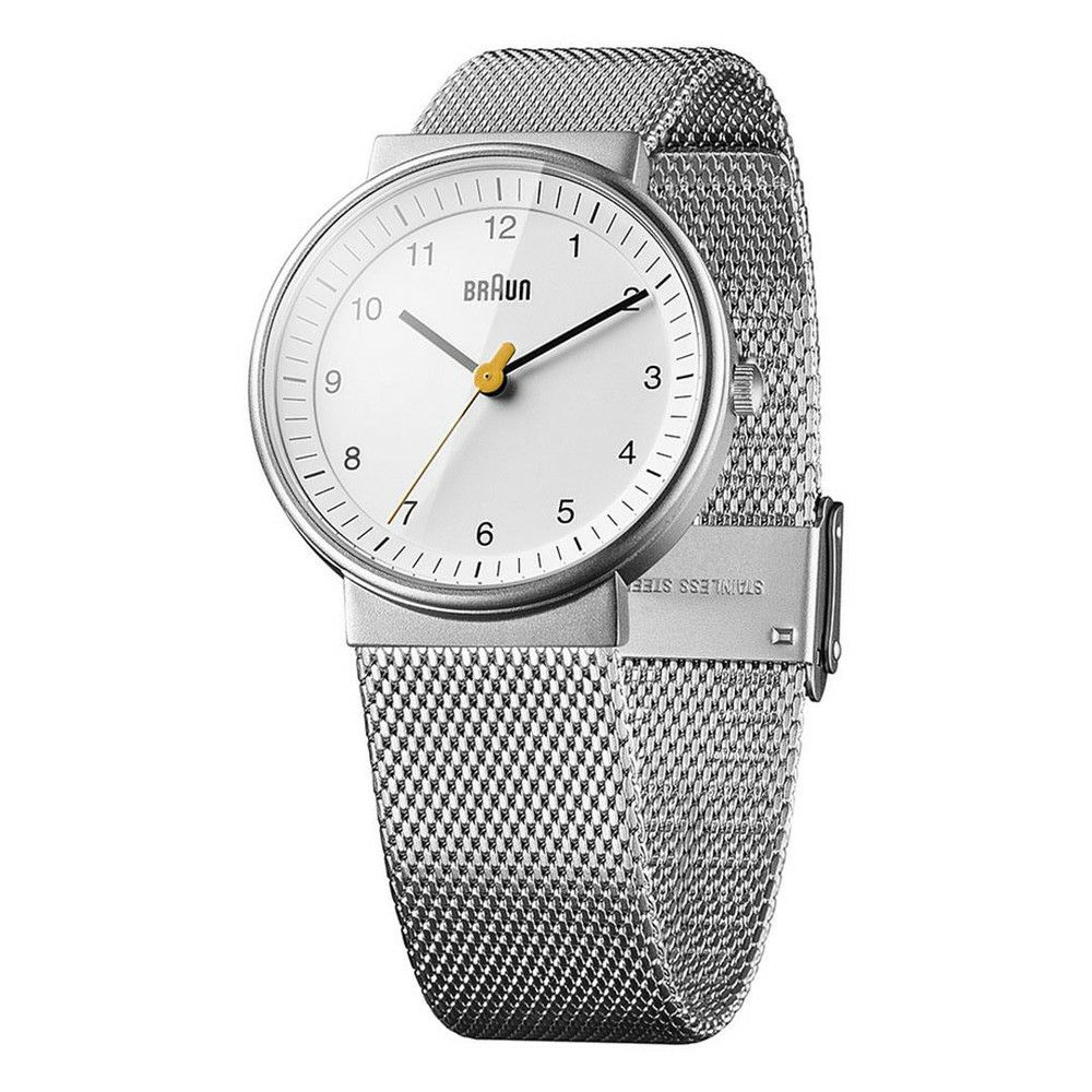 BRAUN WATCH WHITE×SILVER MESH BN0031WHSLMHL