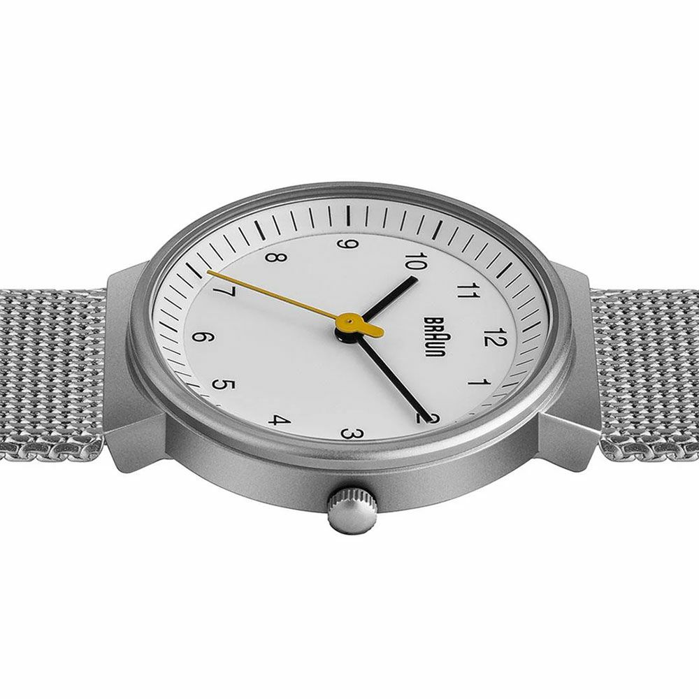 BRAUN WATCH WHITE×SILVER MESH BN0031WHSLMHL