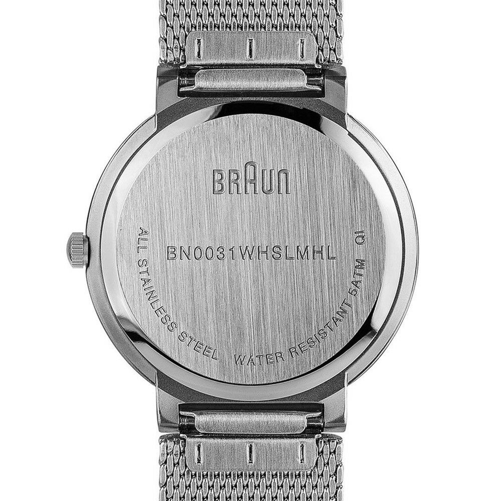 BRAUN WATCH WHITE×SILVER MESH BN0031WHSLMHL