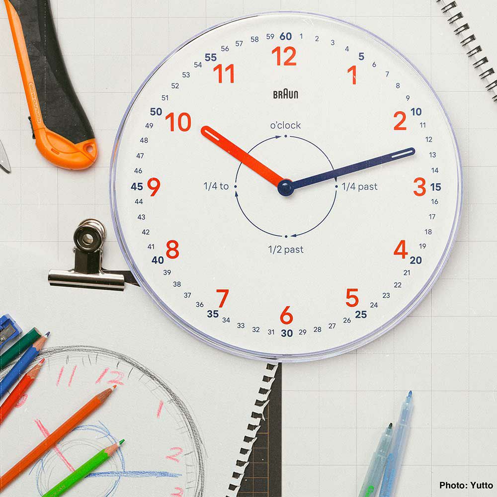 BRAUN Time Teacher WALL CLOCK WHITE BC26TW 