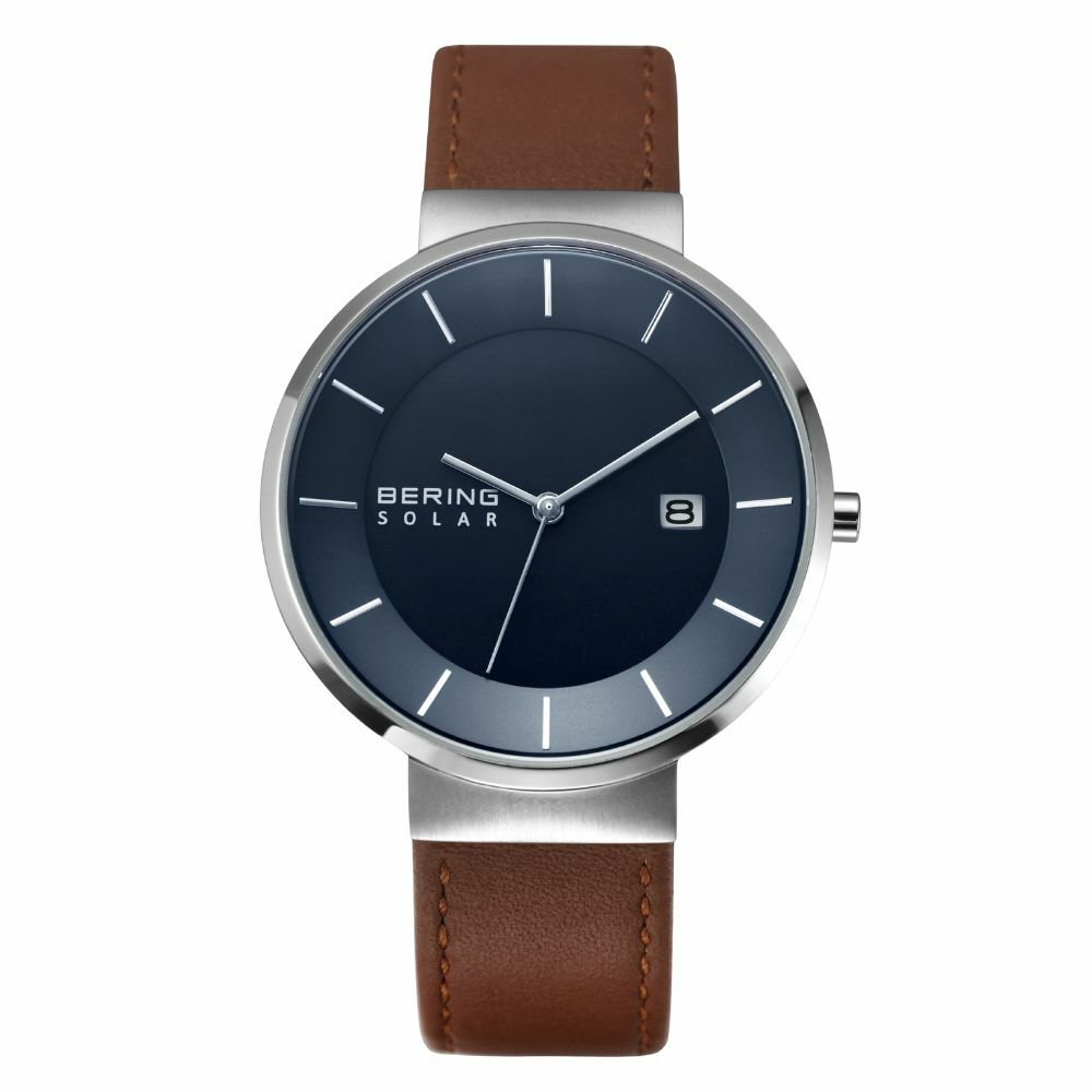 BERING Mens Unisex Scandinavian Solar Navy Blue 14639-507