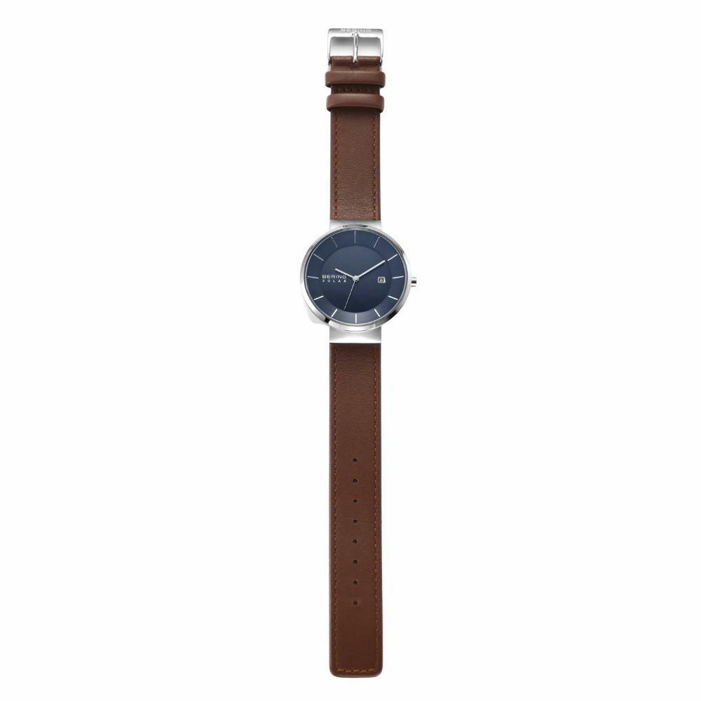 BERING Mens Unisex Scandinavian Solar Navy Blue 14639-507
