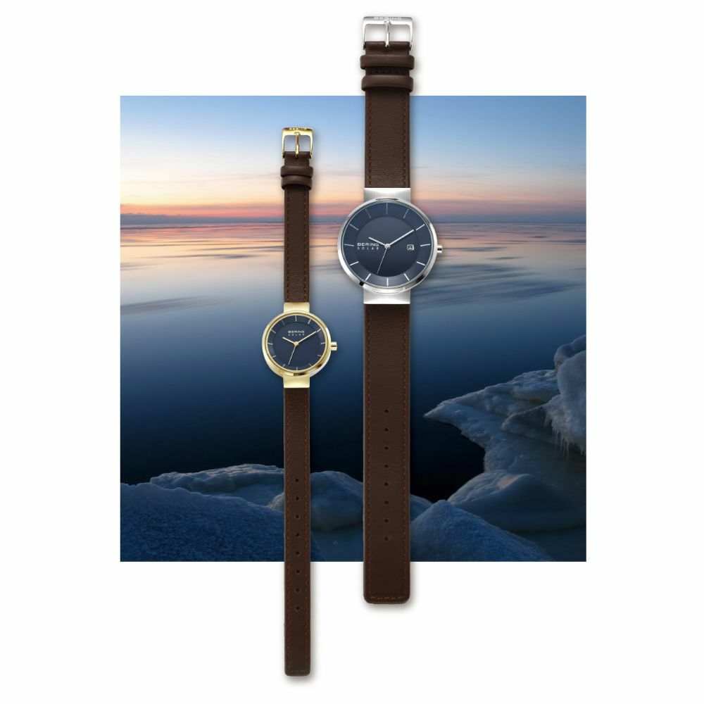 BERING Mens Unisex Scandinavian Solar Navy Blue 14639-507