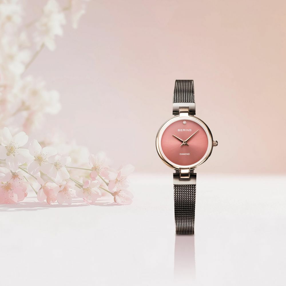 BERING Ladies Watch Classic Diamond Cherry Blossom Japan Limited 17724-069 